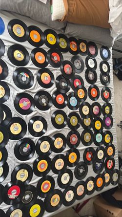 Vintage 1960s-1980s 45 RPM Vinyl Record Collection (73 Records Total - Original Issues & Hand-Etched)