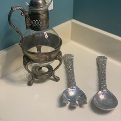 Vintage Pitcher /spoon And Fork 