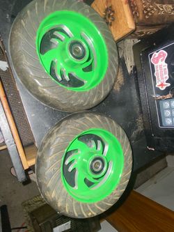 Goped super rare Green flame 🔥 contrast cut Scooter Wheels with Bearings – Set of 2