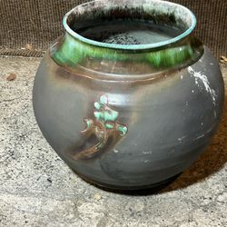 Mid-Century Modern Glazed Studio Pottery Ceramic Pot 