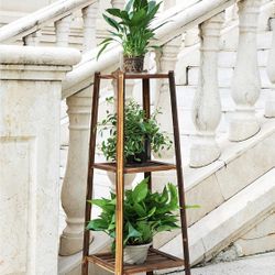 3 Tier Plant Stand for Indoor Plants Outdoor Tall Multi-Tiered Plant Shelf for Multiple Plants Flower Pot Holder Wood Planter Display Shelving