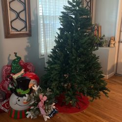 Fake Tree And Decorations 