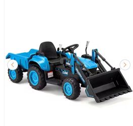 Ride on Bulldozer Toys with Remote Control, 12V Battery Powered Ride on Tractor, Blue