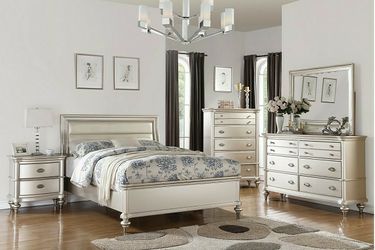 Silver 4 Piece Bedroom Set -Queen or King (NO CREDIT CHECK) $39 DOWN