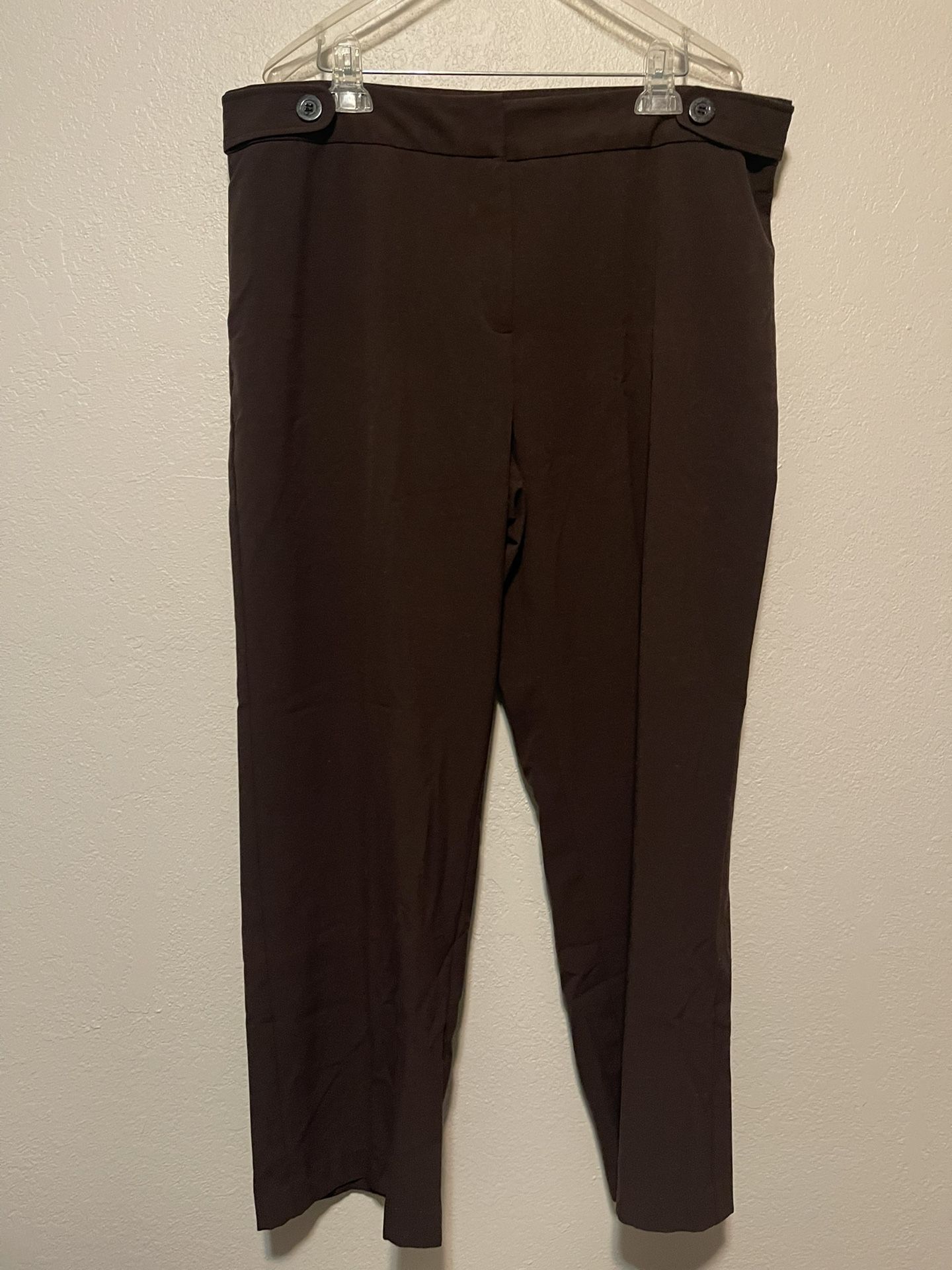 Sag Harbor, Women’s Dark Brown Straight Leg Dress Pants, Plus Size 18