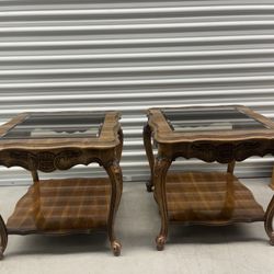 Pair Of Vintage American Made Solid Wood End Tables