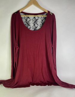 Torrid Super Soft Red Lace Insert Long Sleeve Tunic Size 2