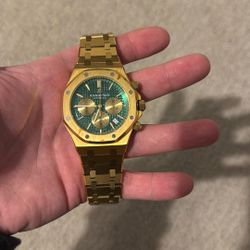AP Audemars Baguette Automatic Watch Gold 