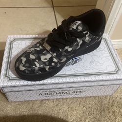 Comme Des Garcons X A Bathing Ape Bape Sta Low Black Sneaker Men Us11