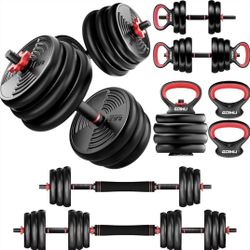 77 Lbs - 4 in 1 Multi Functional Dumbbell Set