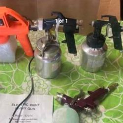 FOR SALE: 4x Central Pneumatic Paint Spray Guns & 1x Paint Mixer - Great for Projects!