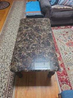 Marble-Look Coffee Table – Dark Brown – Good Condition