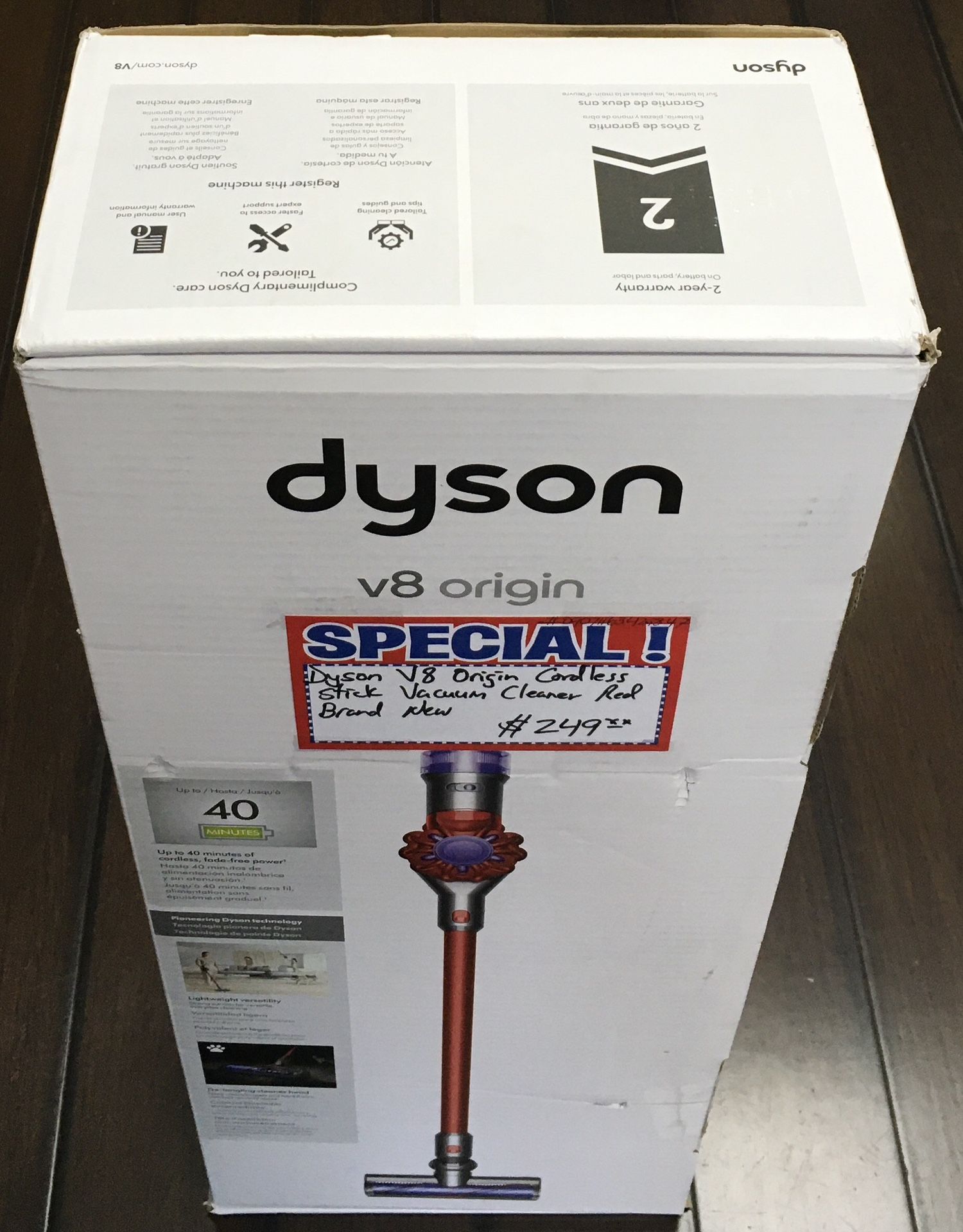 Dyson V8 Origin Cordless Stick Vacuum Cleaner Red Brand New 