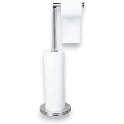 Premium Stand Up Toilet Paper Holder - Stainless Steel Toilet Paper Holder Design With Dual Function As Toilet Roll Holder Free Standing And Paper