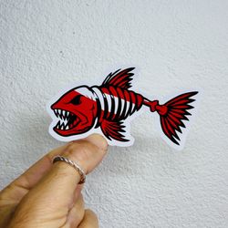 Bone Fish Diving Flag Sticker Fishing Boat Car Bumper Decal