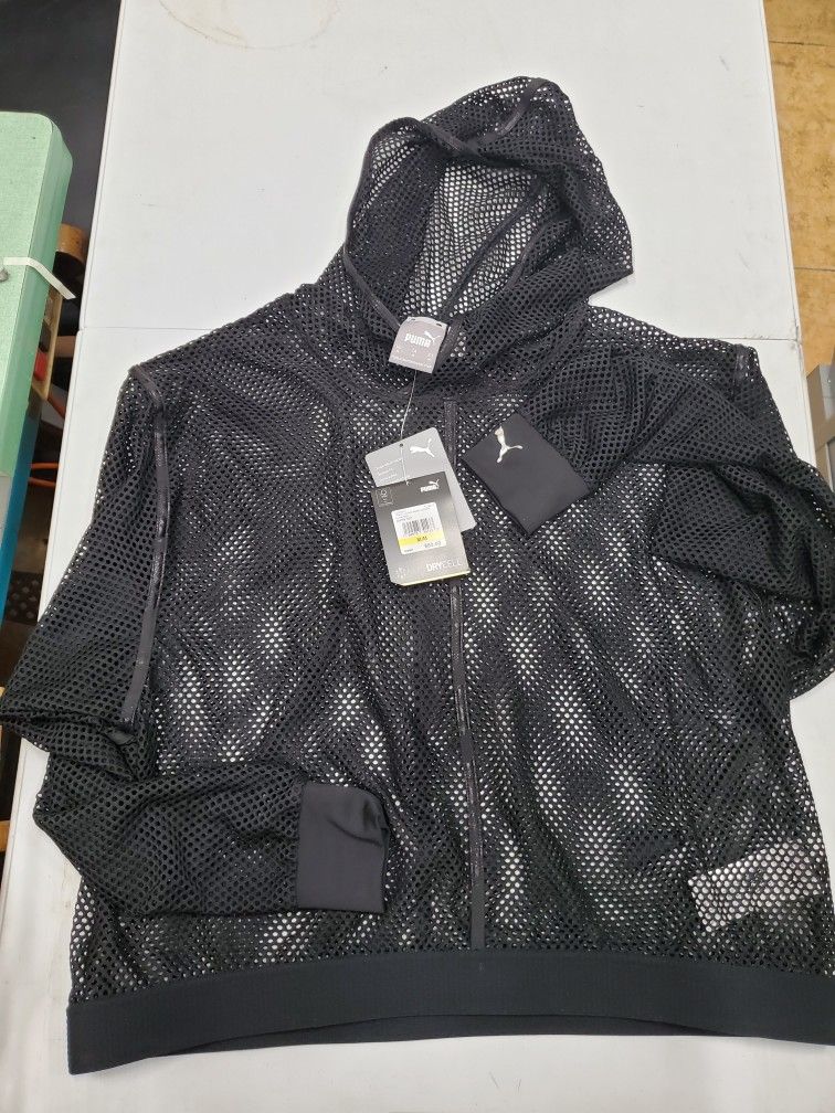 Puma, Mesh Hoodie, Size M, Colo Black