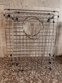 Set of stainless steel kitchen sink grid