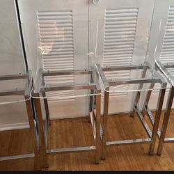 4 High Acrylic Stools Never Used