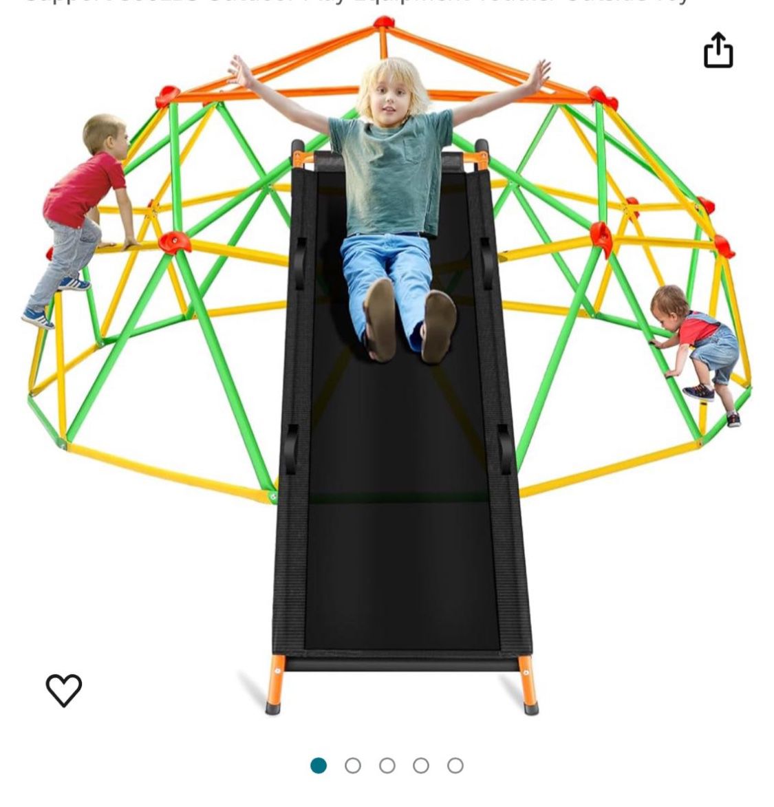Version 10FT Climbing Dome with Slide Climber for Kid 3-10 