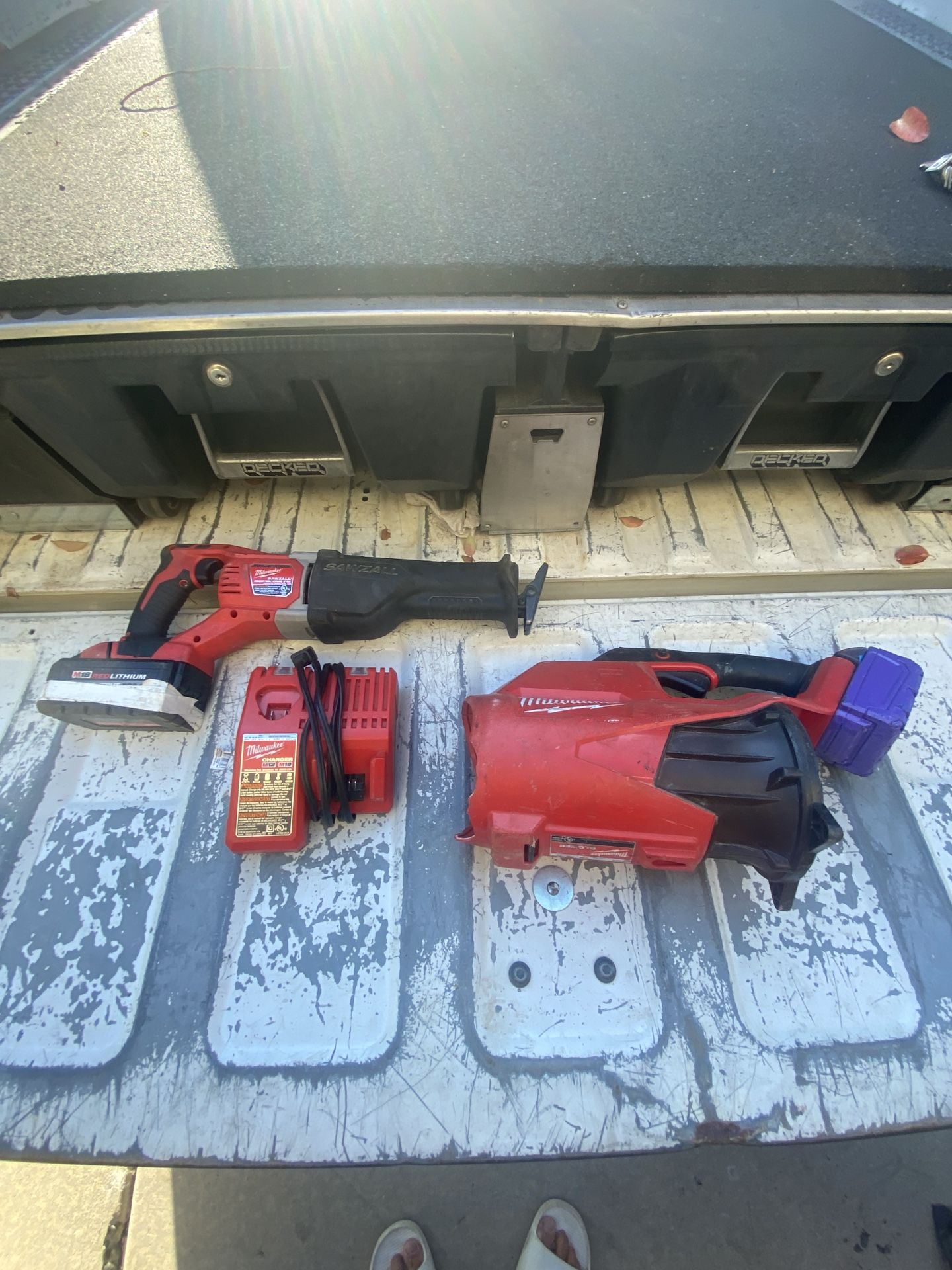 Milwaukee Sawzall 6.0 Battery And New Charger And Blower With Battery