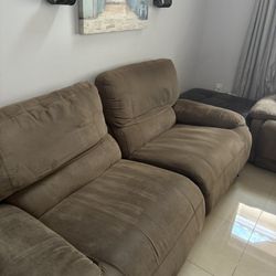 reclining couch with ottoman (read description)