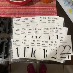 22 Table Numbers