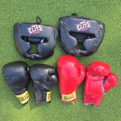 Pair Of Boxing Gloves/Helmets & Reflex Ball