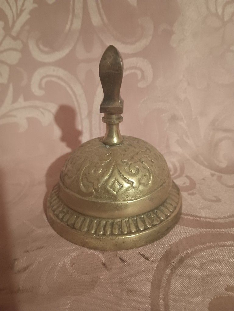 Vintage Victorian Eastlake Hotel Table Top Brass Bell