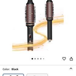 1 1/2 Inch Thermal Brush, Curling Heated Brush Round Fast Heating for Women, Double Voltage for Travel for Hair Straightening Curling Volumize, Cerami