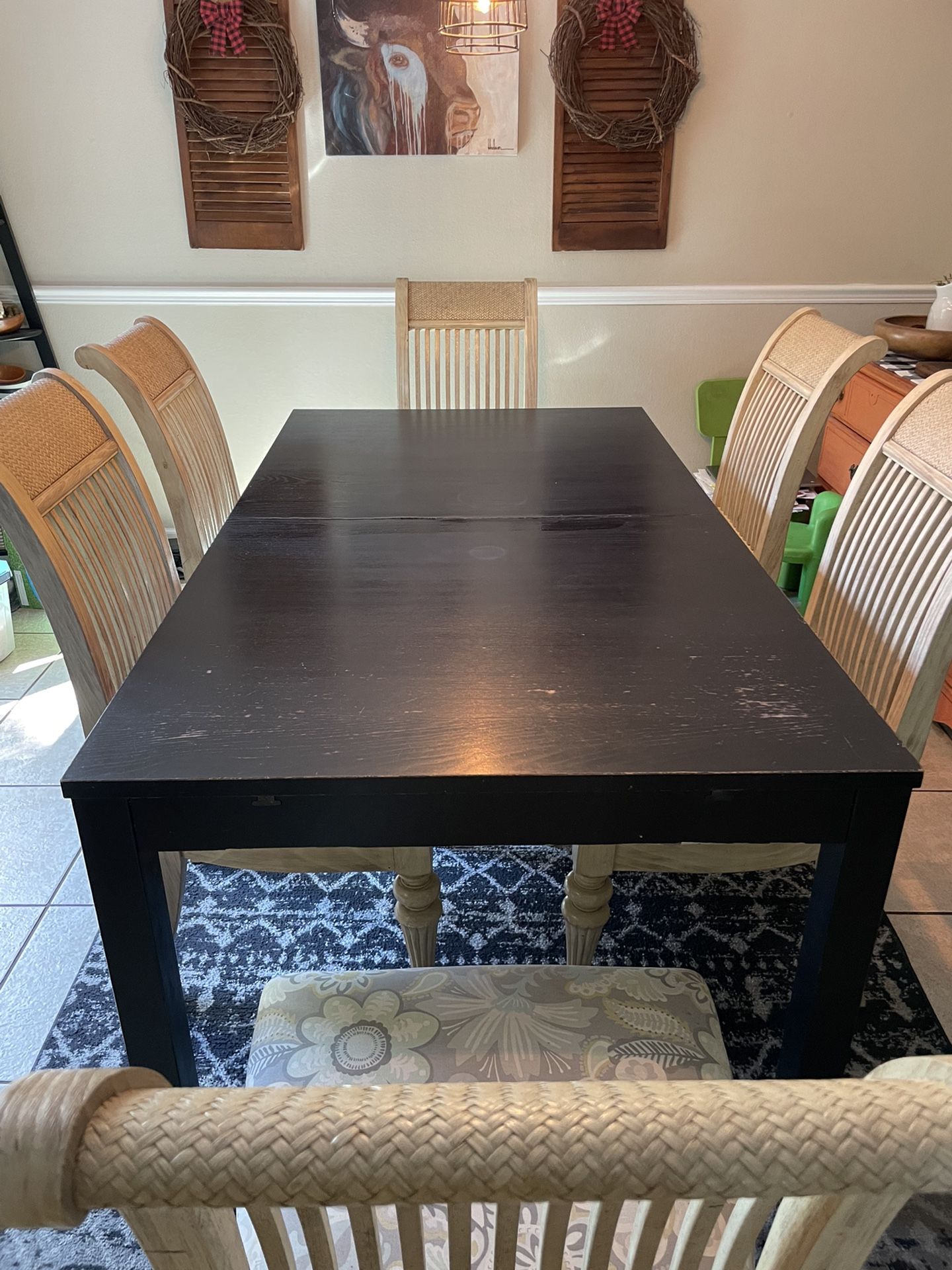 IKEA extendable dining room table. Dining Room Chairs. 