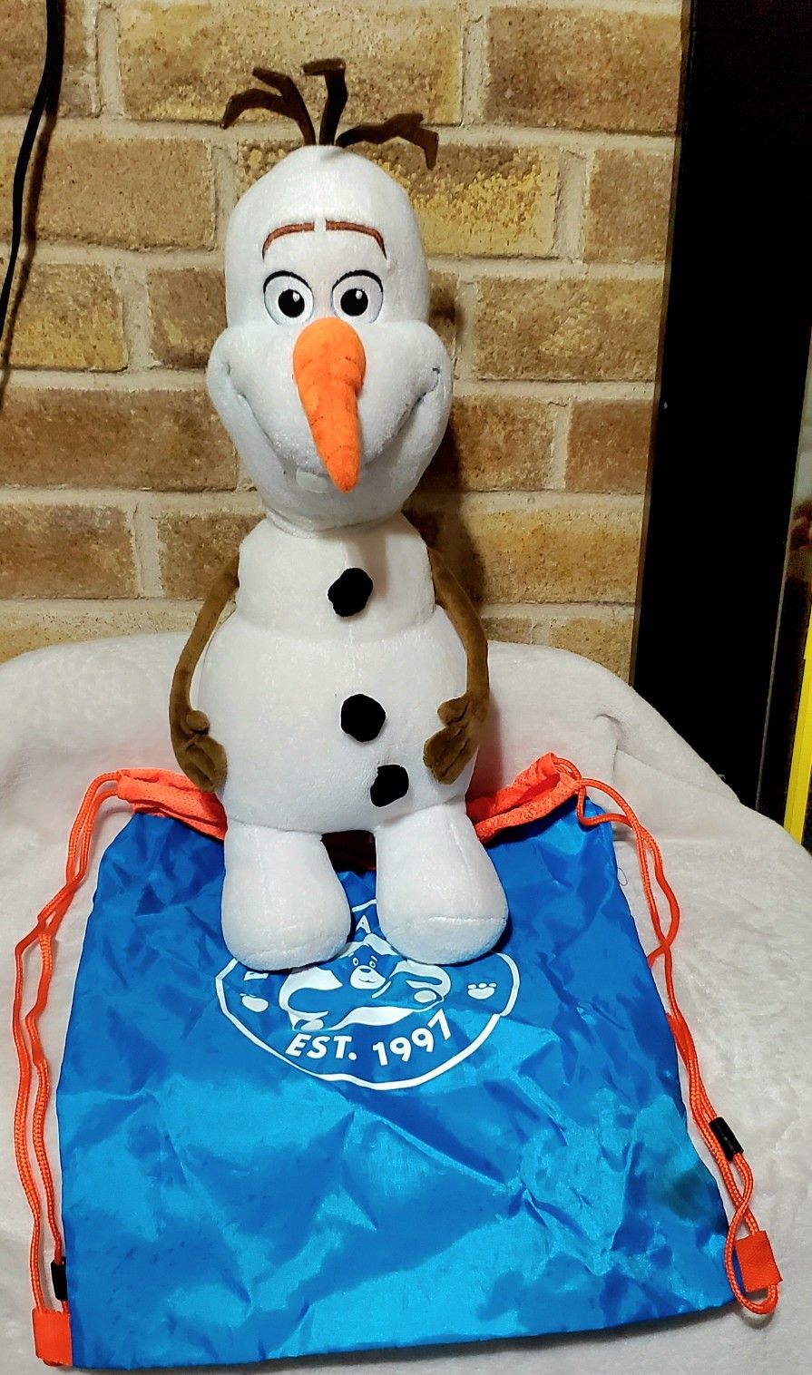 Frozen "Olaf" Build-A-Bear BABW 16" Plush w/ Carrying Drawstring Bag
