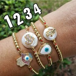 Evil Eye Hamsa Hand Bracelet
