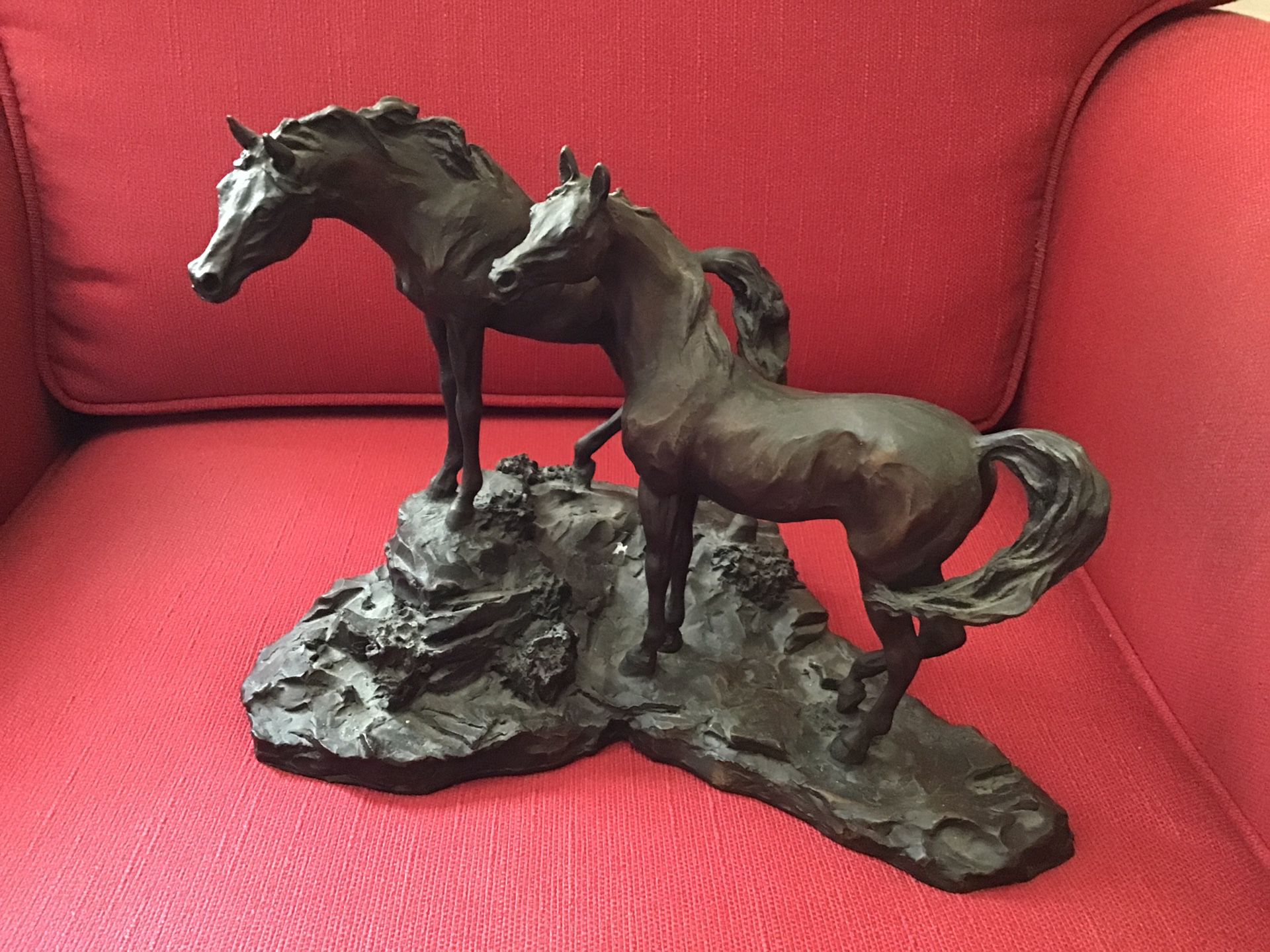 Landford Monroe Bronze Finish Resin Horse Sculpture:  The Intruder