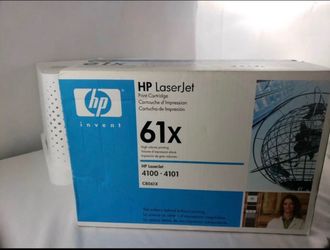 New HP LaserJet 61X black toner cartridge is a high-volume printing supply. This OEM product has the model number C8061X and is compatible with HP Las