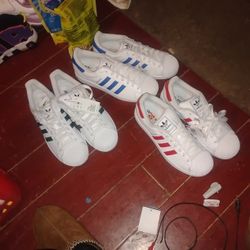 Size 10 Adidas Red-white Blue-white Green-white