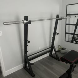 Squat Rack And Barbell