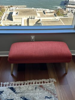 Desdemona Upholstered Ottoman - Muted Orange - Christopher Knight Home