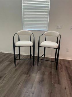 Sherpa fabric Bar stools set of 2