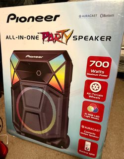 Pioneer 700W Party Speaker w/ Bluetooth, Stand, Wireless Mic, Karaoke Ready, LED Lights