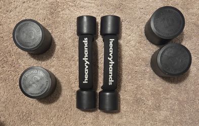 HeavyHands Adjustable Aerobic Dumbbells + 40 lb Extra Weights