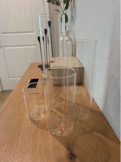 12 Cylinder Glass Vases