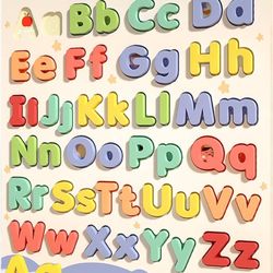 new Alphabet Puzzles for Toddlers, ABC Puzzle Toys Wooden Montessori Early Learning Board Preschool Educational Easter Gift for Girls Boys Kids Ages 3