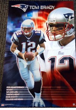 TOM BRADY 2002 New England Patriots QB Action Poster