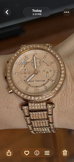 Michael Kors Rose Gold Watch With Diamonds