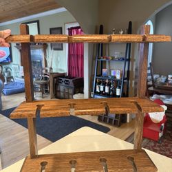 🍷 Large Wooden Wine Glass Wall Rack – Holds 12 Stemware