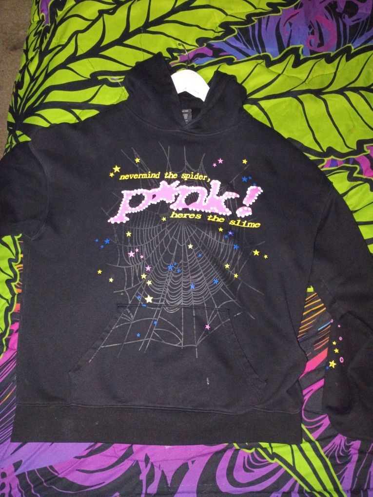 Spider Hoodie Black Pink 