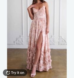 Pink floral maxi dress with size medium new ruffles #floraldress #maxisize medium