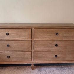Dresser 6 Drawer Natural Wood 