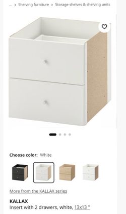 IKEA KALLAX Insert with 2 Drawers White