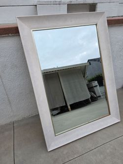 Rectangular Bathroom Mirror Hanging Vanity Mirror Wall Mounted White Marble Color 31 inch L x 43 inch H $60